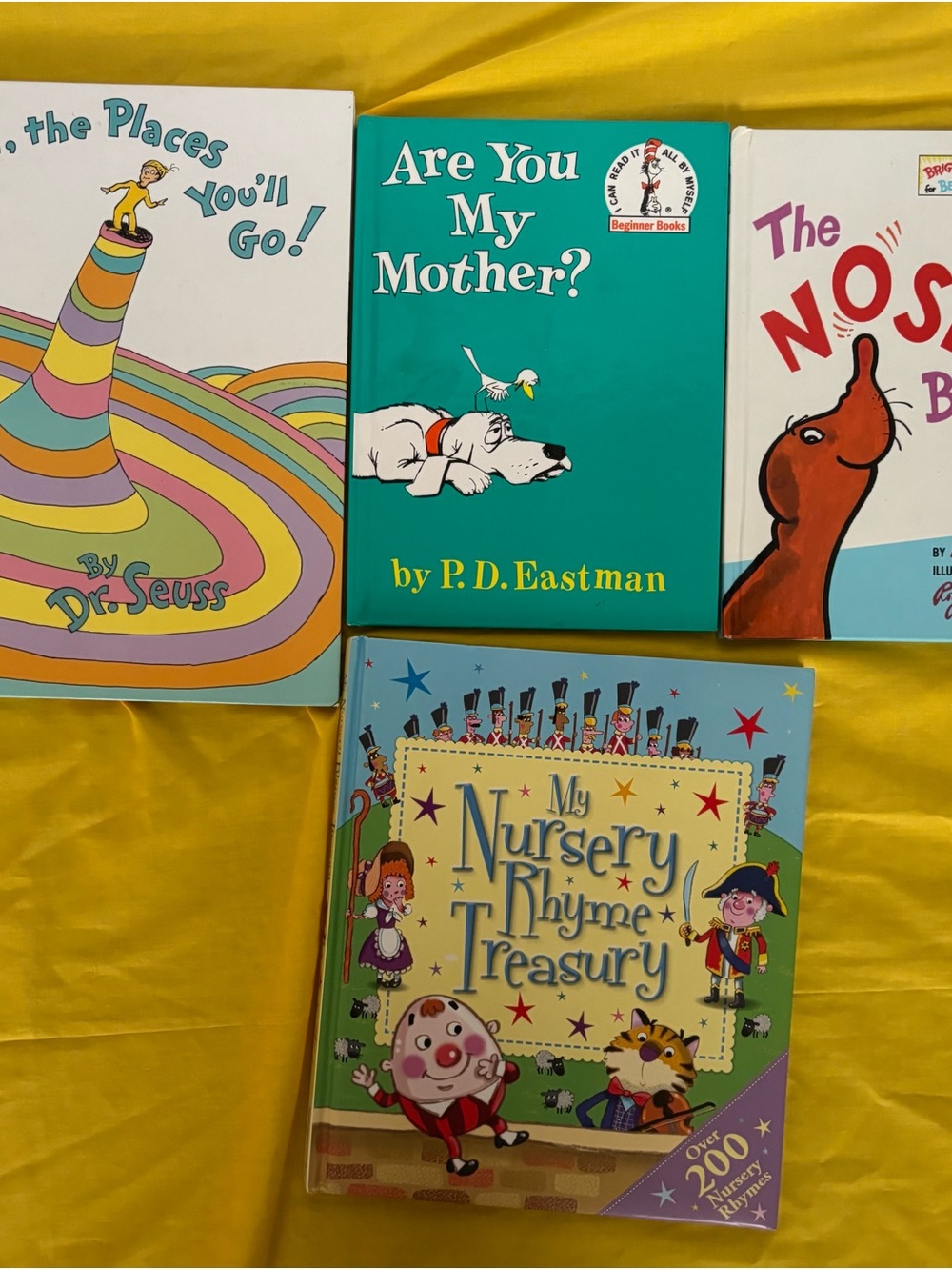 Assortment of Dr. Seuss, children’s books nursery rhymes, and a Christmas storie